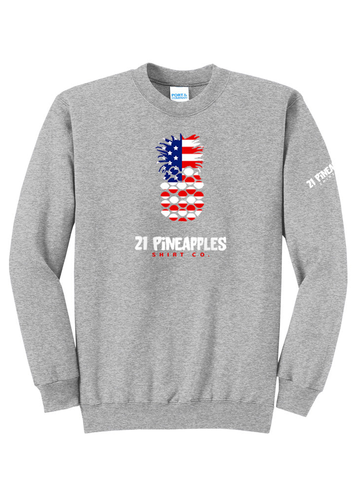 21 Pineapples American Flag Crewneck