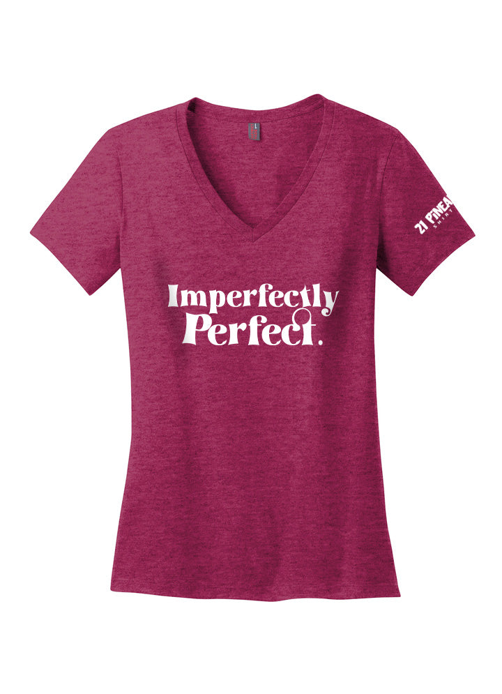 Imperfectly Perfect White Women's V-Neck Tee