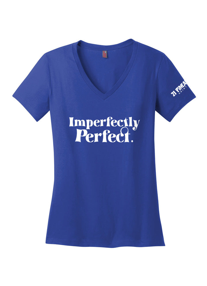Imperfectly Perfect White Women's V-Neck Tee