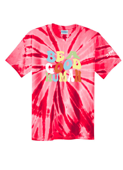 Be A Good Human Groovy Unisex Tie Dye Tee