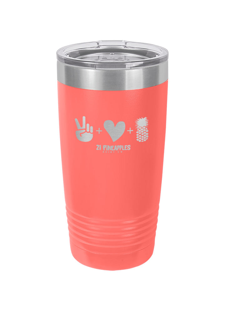 Peace Love Pineapple Laser Etched Tumbler