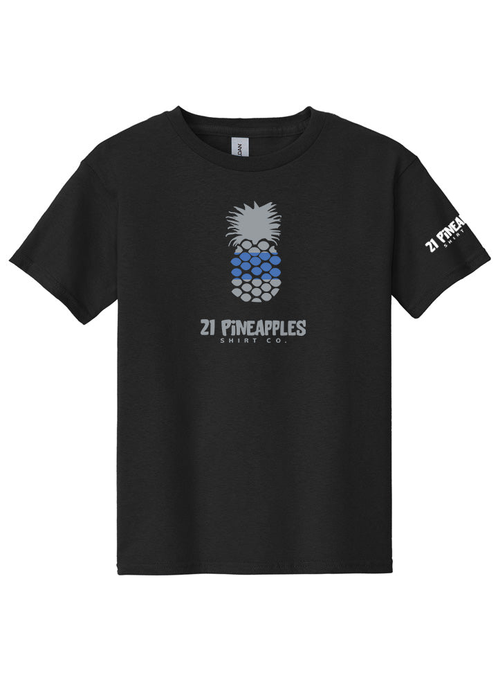 21 Pineapples Blue Stripe Youth Tee