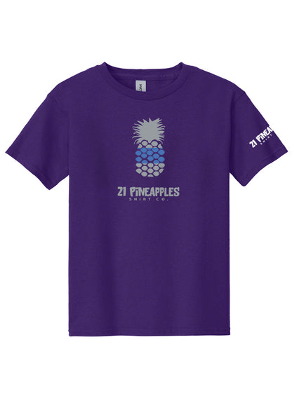 21 Pineapples Blue Stripe Youth Tee