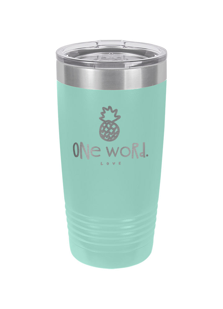 One Word Laser Etched Tumbler