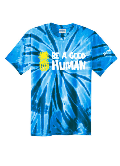 Be A Good Human Cartoon Unisex Tie Dye Tee