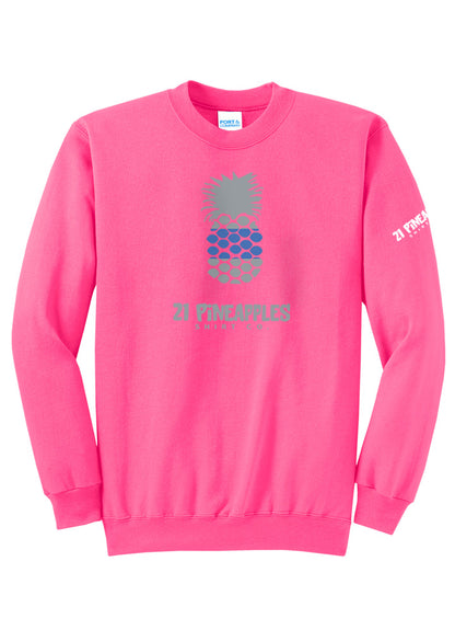 21 Pineapples Blue Stripe Crewneck