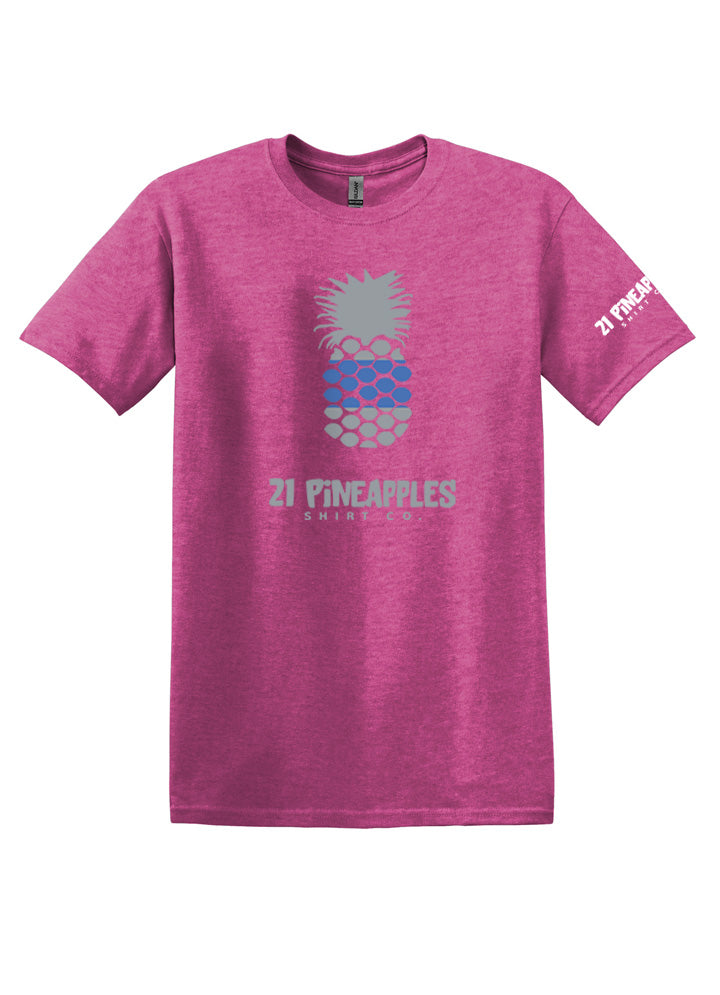 21 Pineapples Blue Stripe Softstyle Tee