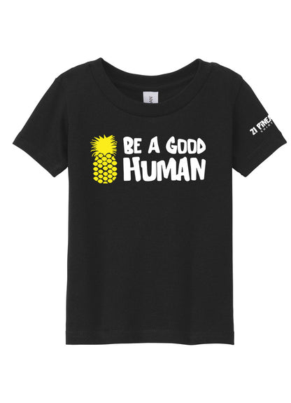 Be A Good Human Cartoon Toddler Tee