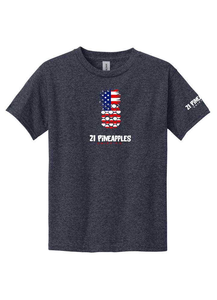 21 Pineapples American Flag Youth Tee