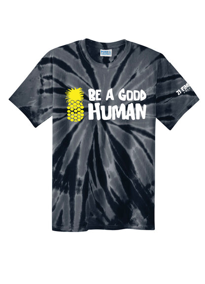 Be A Good Human Cartoon Unisex Tie Dye Tee