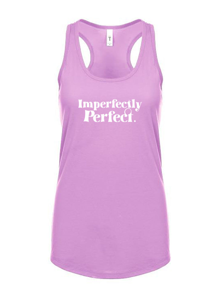 Imperfectly Perfect White Women's Racerback Tank