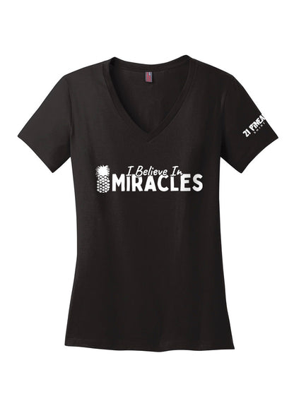 I Believe In Miracles  Women's V-Neck Tee