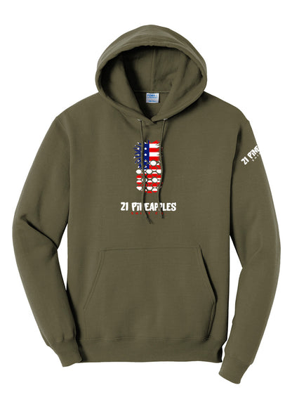 21 Pineapples American Flag Hoodie