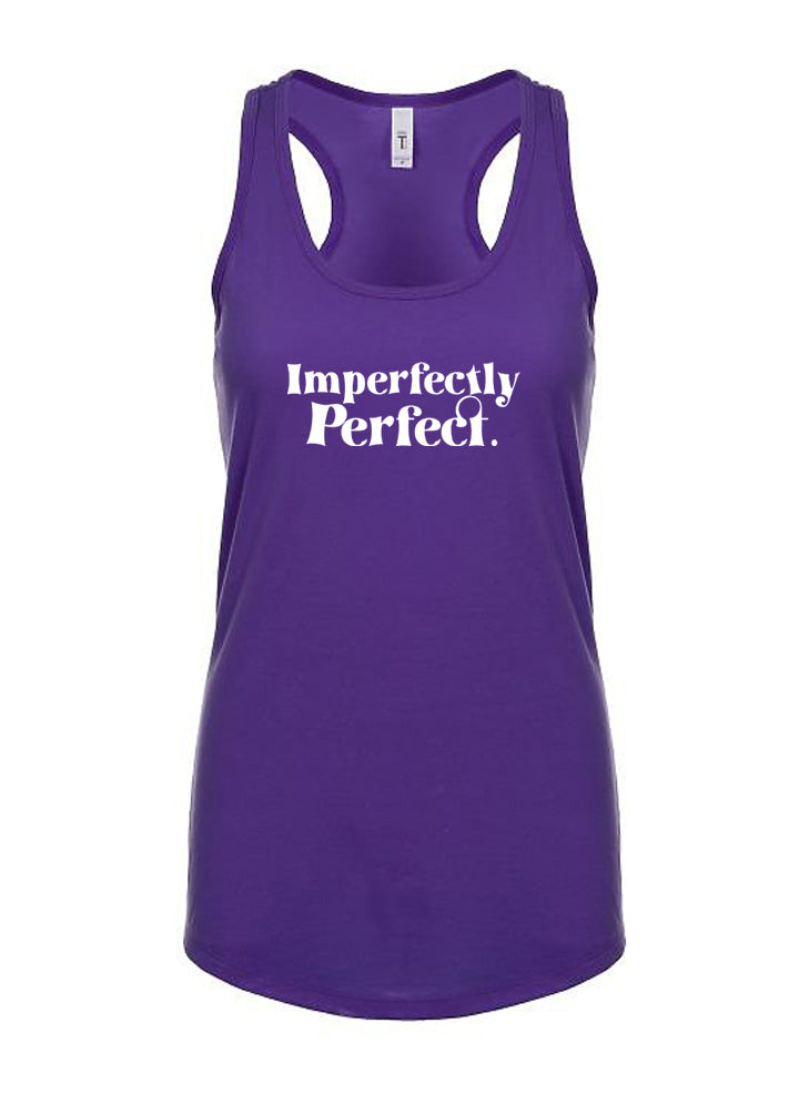 Imperfectly Perfect White Women's Racerback Tank