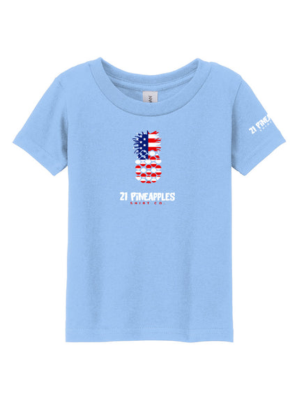 21 Pineapples American Flag Toddler Tee